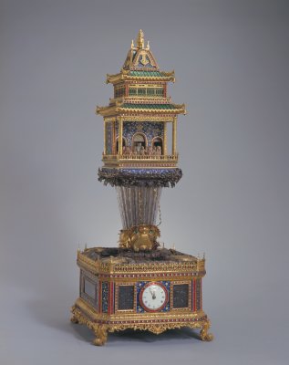 图片[1]-Bronze Plated Sky Fairy Pavilion Birthday Bell-China Archive